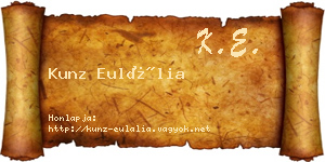 Kunz Eulália névjegykártya